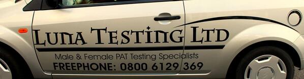 LunaTestingLtd's tweet photo. #pattesting Our wonderful new livery. Give us a wave if you see us out and about, on our quest to pat test the UK :) http://t.co/hxDeghKpVD