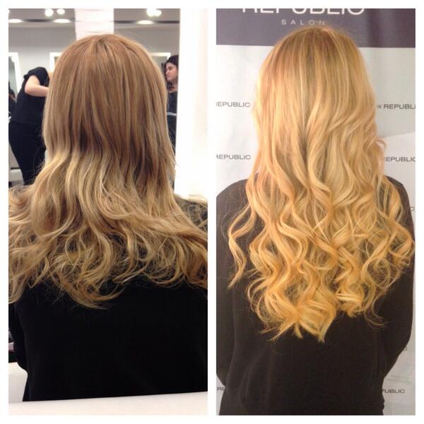 HairRepublic's tweet image. #BeforeAndAfter of a #GreatLengths #ExtensionService + #ColorNStyle by our Certified Extension Artist #TazeVushaj.