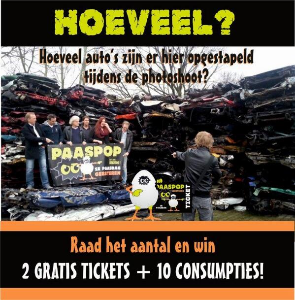 2e WINACTIE! Hoeveel geplette auto's zie je op deze foto staan? Raad het getal en win 2 kaarten + 10 munten!
