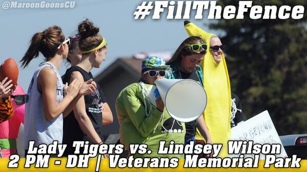 CvilleTigers's tweet image. #FillTheFence - CU vs. LWC - Thursday, 2 PM. Tailgate starts at 1 PM with free drinks, food, games and more!