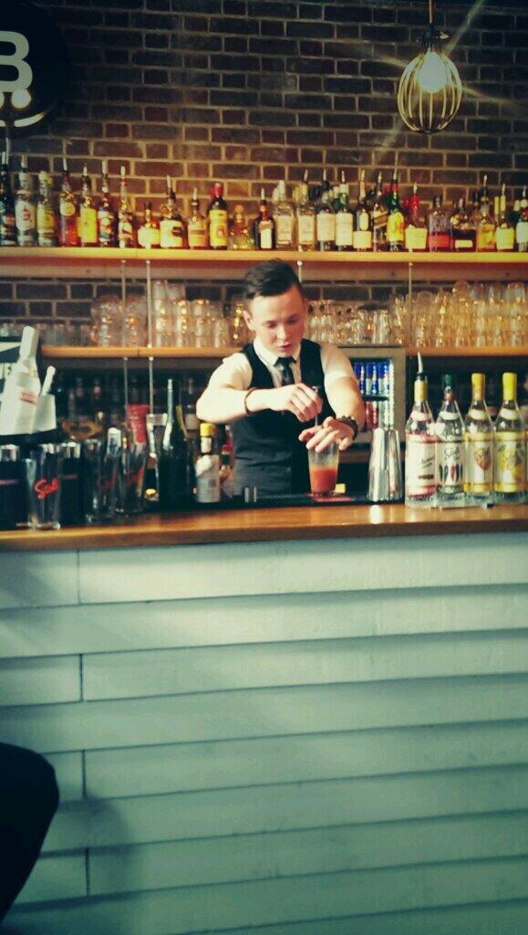 BambooDoorSHF's tweet photo. Bamboo Doors own Manny presenting the "Sophisticated Parody", his take on a Bloody Mary, difference is? Blue cheese! http://t.co/ROJlRw2TXI