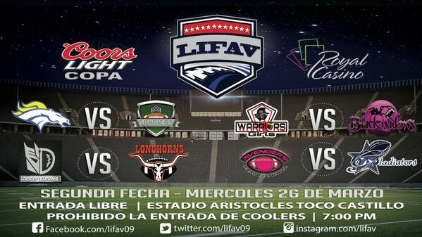 Segunda Fecha - Miércoles 26 - Estadio Toco Castillo