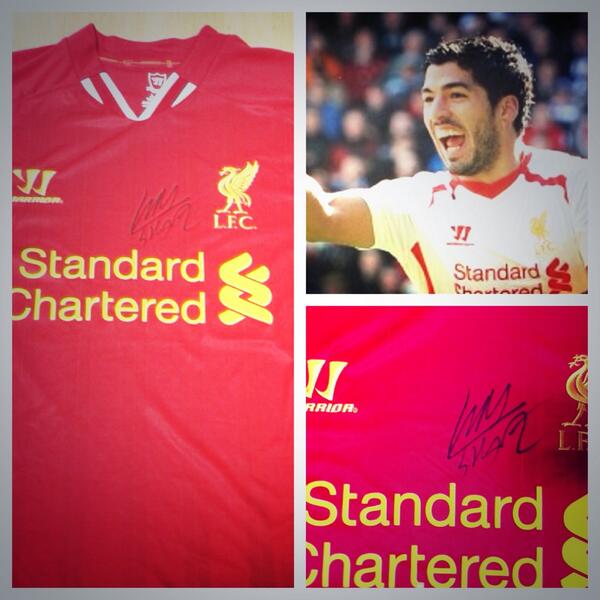 CardiffCityAway's tweet photo. RT &amp; Follow for your chance to win a signed @LFC shirt signed by Luis Suarez #CardiffCityAway http://t.co/nDO2ZWhZWL