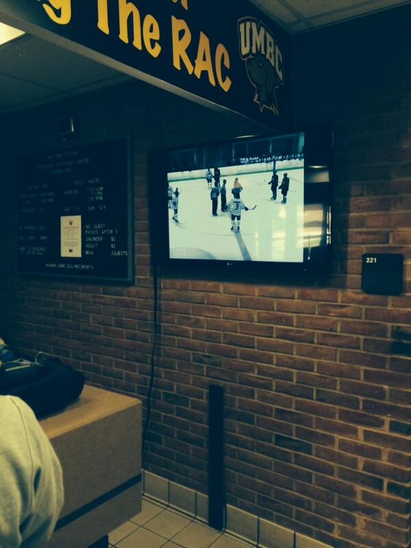 . <a href="/UMBCIceHockey/">UMBC Ice Hockey</a> Supporting the ice hockey team in the ACHA Frozen Four live from the lobby of the RAC <a href="/UMBC_RAC/">UMBC RAC</a>