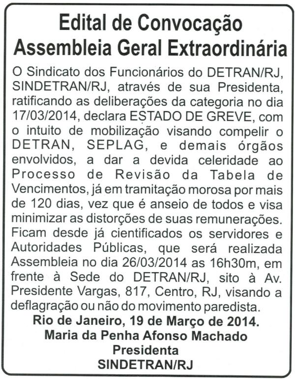 Detran-RJ entra em estado de greve