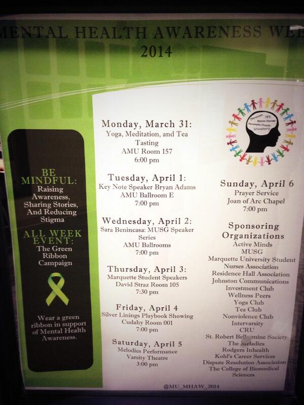 MU_MHAW_2014's tweet photo. Spotted: MHAW weekly schedule. Have you chosen which events you will be attending? http://t.co/7ukmNMXEou
