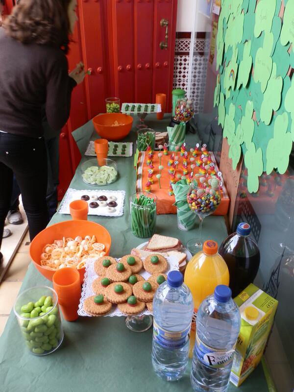 Así quedó el aperitivo que pusimos a nuestros alumnos el día de la Fiesta de Saint Patrick. ¿Os gusta?