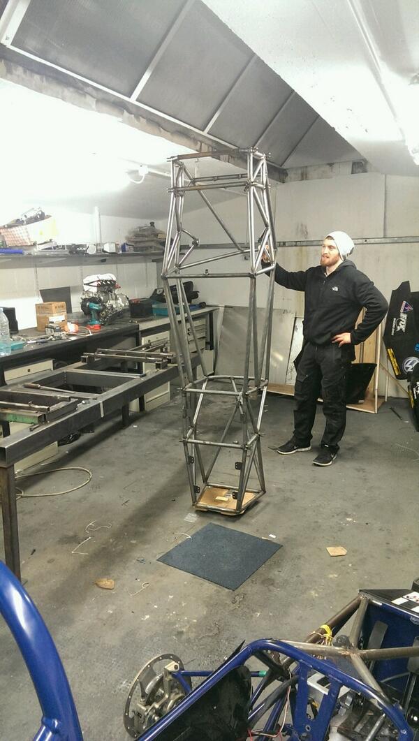 2014 frame weights in at 30 kgs #FormulaStudent #timetocatchup