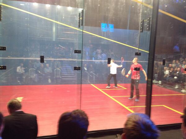 More world class squash at our feet as Nick Matthews (World and English  number 1) match gets underway.