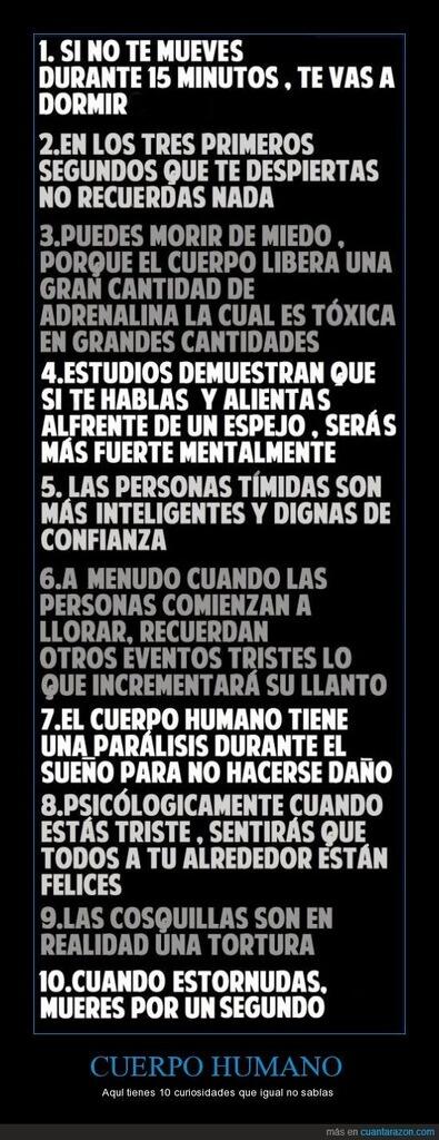 Radiotubers40's tweet photo. 10 curiosidades de tu cuerpo que seguramente no sabías. ¡RT si te ha interesado! #SoyFanDeNTC http://t.co/CXOZy5UOgR