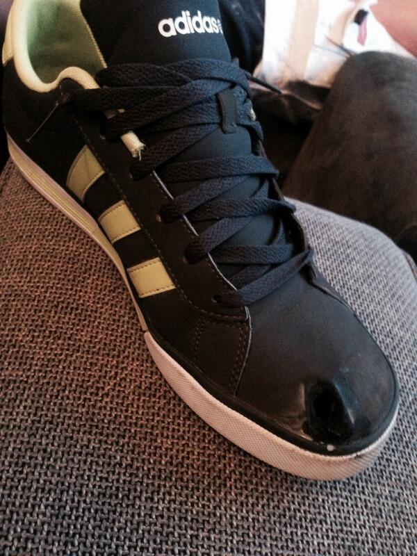 wrapjeauto's tweet photo. @adidas just ruined my 8 days old adidas neo, do you sell the left one seperate? US size 10. http://t.co/dOPxDrlsbd