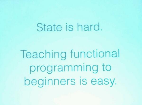 danielglauser's tweet image. The motto for #clojurebridge at #clojurewest