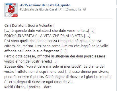 aviscastello's tweet photo. #dono #donare #ricevere #avis #giovaniforza  @avispc @avisemiliaromagna @avisnazionale @giovaniavis http://t.co/gz2RTc5LiA