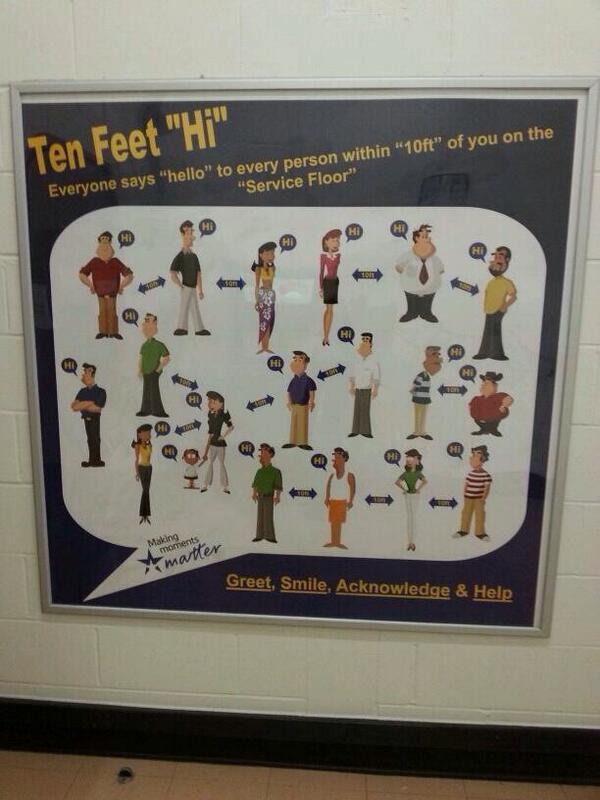 It's as easy as making eye contact and saying hello to every colleague and customer a smile a day makes it a good day