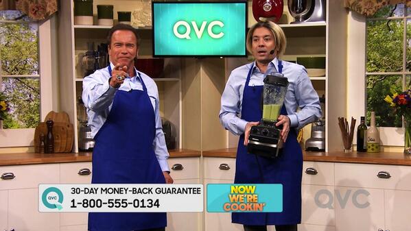 Schwarzenegger's tweet photo. RT @FallonTonight: Arnold @Schwarzenegger’s QVC appearance is live online! https://t.co/SvsMYu6P5m #GetToTheChopper http://t.co/bAOoMiku1O