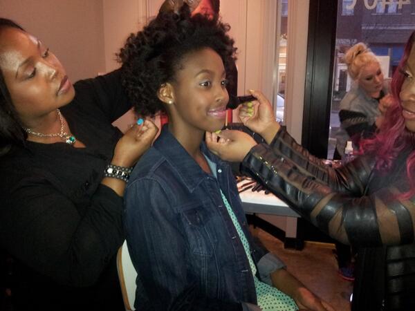 This was them working on actual hair and make up.(: #talentedstylists #hair #makeup