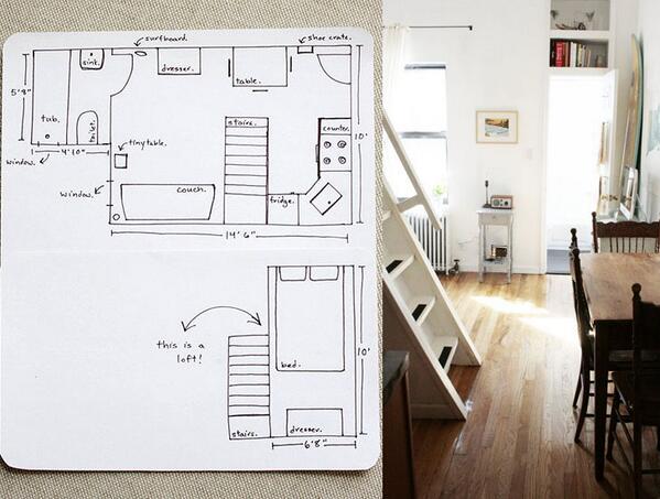 inhabitat's tweet image. See how a Brooklyn couple shares this super compact 240 sq ft apartment! bit.ly/17iwd80