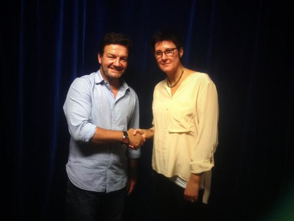 LindyBurns's tweet image. Good luck to you co-host. @lawrencemooney &amp;amp; me about to get very #comedybites #MICF #soafraid @774melbourne