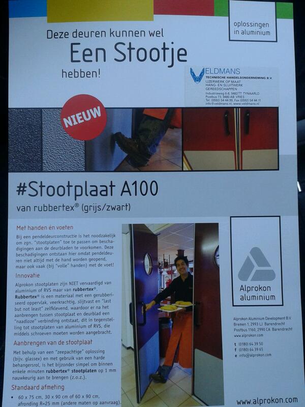 Deuren kunnen weer tegen een stootje met de nieuwe stootplaat van @alprokon , bel voor de mogelijkheden!
