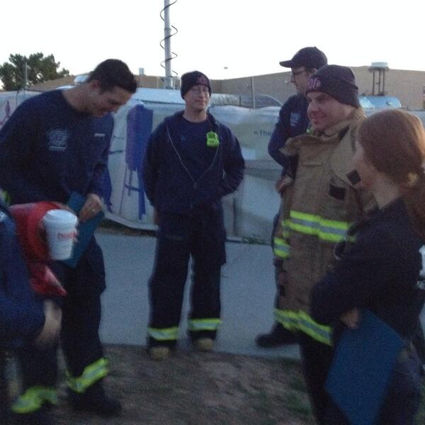 MesaFireDept's tweet photo. Trying to stay warm between live shots #morninginterviews #WaterSafetyDay #BehindTheScenes http://t.co/S9OLYRSvoJ