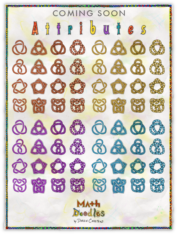 mathdoodles's tweet photo. Set of knots I illustrated for "Attributes" my next Math Doodles iPad app. http://t.co/WigWrYpH8A