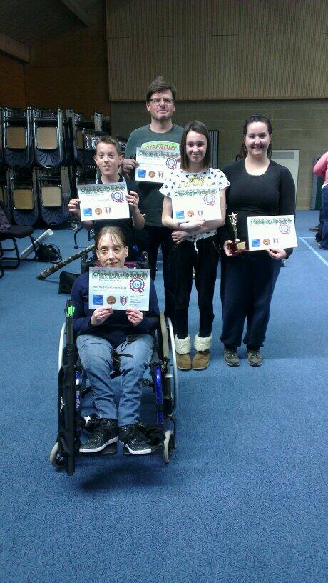 Winners of CB indoor champs 2014; Logan, Graham, Chloe, Danni (Overall Champ) and Mel.