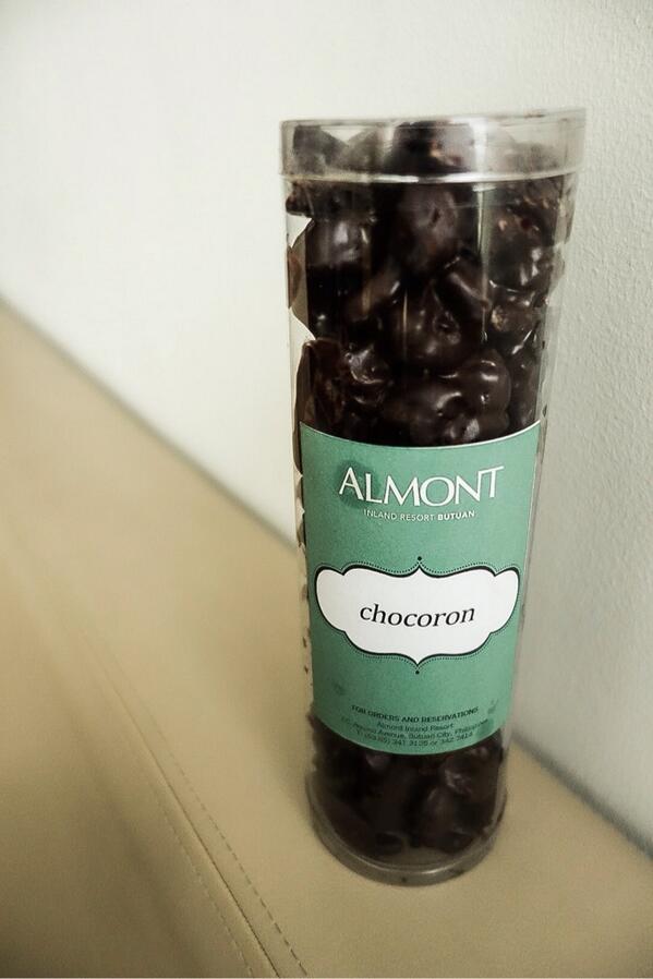 manilafood's tweet photo. Almont Resort's Chocoron. Chocolate covered chicharon! http://t.co/2xvgwuqhrT