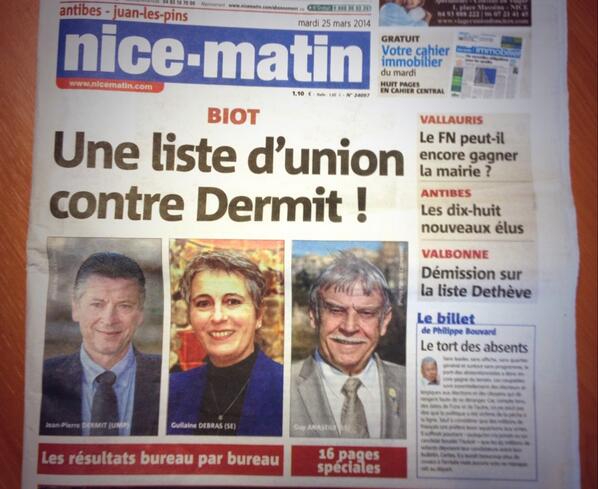 DermitTeam's tweet image. RT “@JPDERMIT: Municipales à #Biot : l'alliance de la carpe et du lapin contre @JPDERMIT  #MUN06410 http://t.co/qxxlO8GQxb”