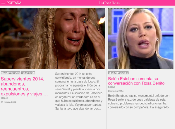 Hoy estrenamos versión para tabletas en 5 de nuestras publicaciones: <a href="/lacosarosa/">La cosa Rosa</a> <a href="/Telelocura/">Telelocura</a> <a href="/1masenlafamilia/">Unomasenlafamilia</a> (1/2)