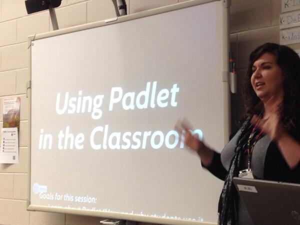 BYOTNetwork's tweet photo. @carolyncraddock explains how to Use @Padlet in the Classroom for Aspiring ITS @fcurtis144 #4its #edtechchat http://t.co/bDEuJM3MXd