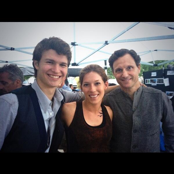AVelaBailey's tweet photo. Photo with @AnselElgort and @tonygoldwyn #Divergent #trainjump #goodtimes 😄 http://t.co/xBzVba6pAw
