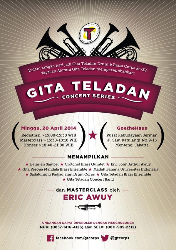 amanalu's tweet photo. Gita Teladan Concert Series 2014, pls retweet http://t.co/gkJ8VsyGzz