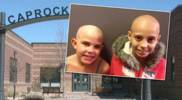 theblaze's tweet photo. 9-year-old banned for dress code violation after shaving head to support friend with cancer: http://t.co/Xmh8ysRwXp http://t.co/BioOABpxKS