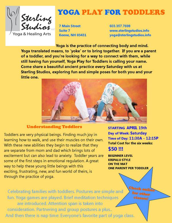 SterlingStudios's tweet photo. #YOGA #WORKSHOP #KEENE #NH #KRIPALU #Toddlers http://t.co/ht1Rk9GJO1