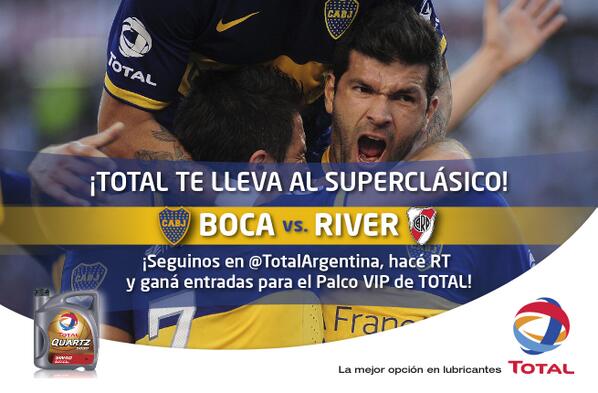 TotalEnergiesAR's tweet image. ¡Ganá entradas para ver el Superclásico desde el Palco VIP! ¡Seguinos, hacé RT y participá con #TotalLubricantes!