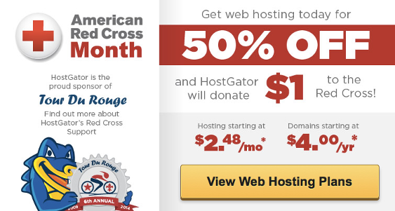 SiteDiscounters's tweet image. HostGator Red Cross Promo! 50% Off Plus $4 Domains, Today Only! - sitediscounters.com/hostgatorcross/