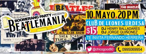 danielf_herrera's tweet photo. @GabyJurado7 BOOMERANG PARTY EN SU EDICIÓN #BEATLEMANIA +INFO: 0995069954 http://t.co/nVnQHA5shO