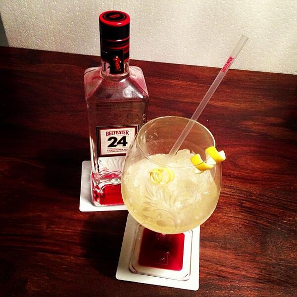 Dinner party desert - green #tea #gin sorbet. With #Beefeater24 of course! #TimeWellSpent