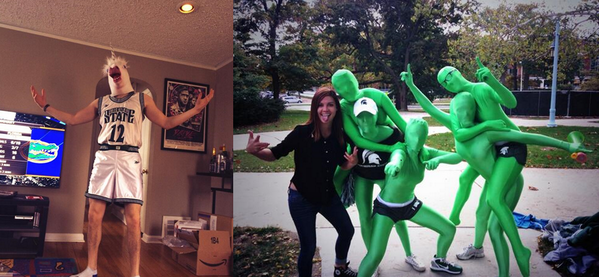 SuperfanSuits's tweet photo. Looks like @mateen_cleaves was impressed with the #SuperfanSuits crew http://t.co/7uni7v1Rz7