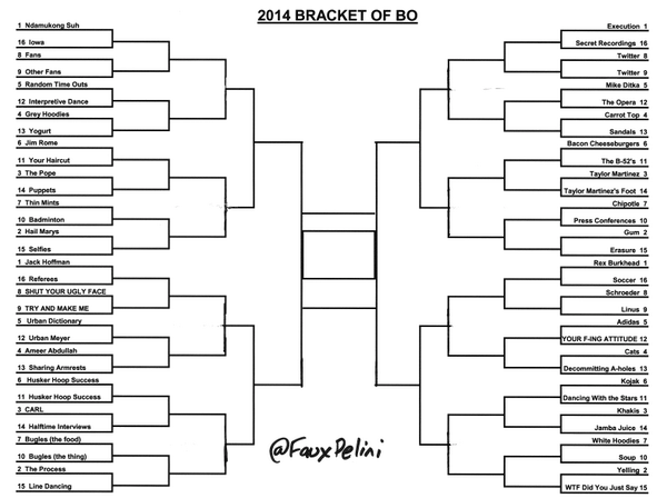 FauxPelini's tweet photo. 2014 Bracket of Bo http://t.co/SHZHCy3n58