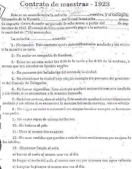 CoinWuTang's tweet photo. Contrato de maestras en el año 1923. Increíble... http://t.co/sIATT2j39u