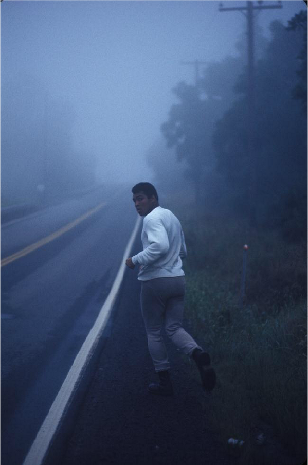 Muhammad Ali Training. Photograph by Ken Regan, 1974.