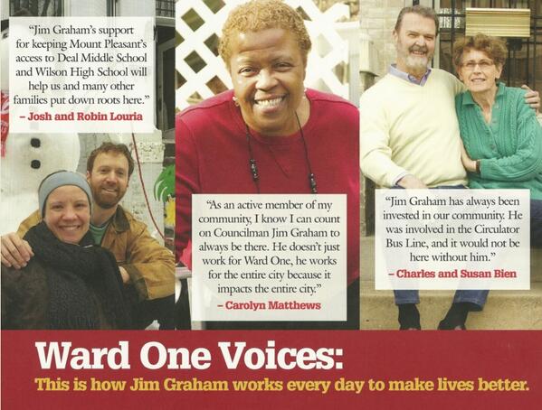 KentBoeseDC's tweet photo. @JimGrahamWard1 @JimGraham2014  Graham's election flyer shows actual Ward1 residents (unlike opponent's last flyer) http://t.co/yhkRr9u2FH
