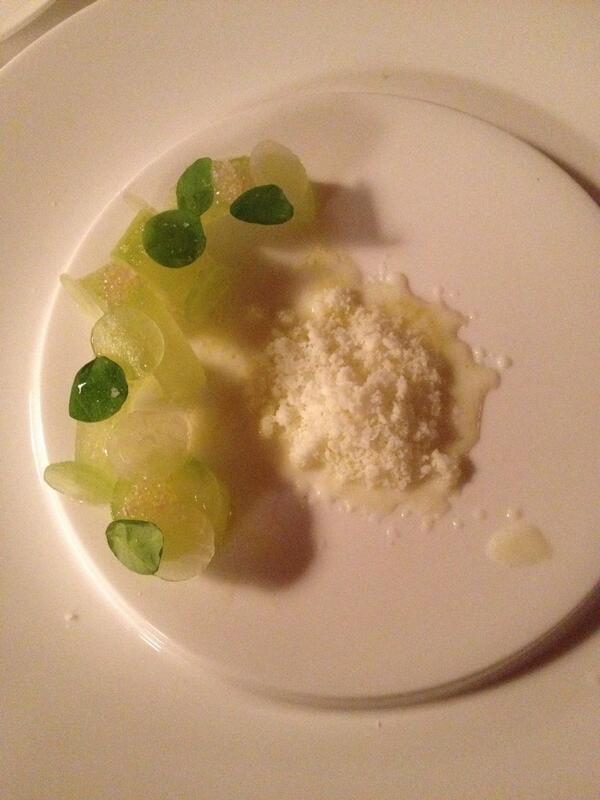 savvari's tweet photo. Compressed cucumber with finger lime and citrus snow @boskto @ShangriLaTO - RT to enter to win high tea! #iheartbosk http://t.co/2oWxhjuCRO