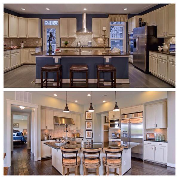 PulteHomes's tweet photo. We're wondering: Which Pulte #HomeDesign Do You Like More? #KitchenA (top) or #KitchenB (bottom)? Tweet your picks! http://t.co/uTPjshbgrL