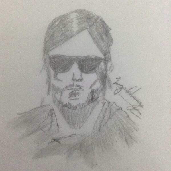 DarylBadass's tweet image. My drawing for Norman Reedus @wwwbigbaldhead #RT