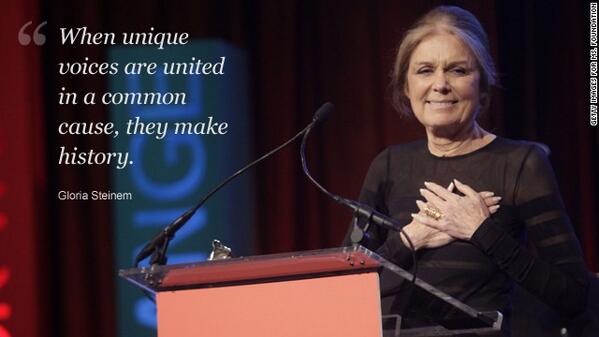 ajustatl's tweet photo. Happy birthday @GloriaSteinem! We're so grateful for your bravery and wisdom! http://t.co/H24pIE1Dza