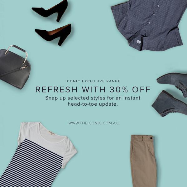 theiconicau's tweet photo. Flash Sale! Get 30% Off ICONIC Exclusive Brands. Ends Sunday. Get Voucher Code> http://t.co/r9UumElTMp http://t.co/UZIUM78suq