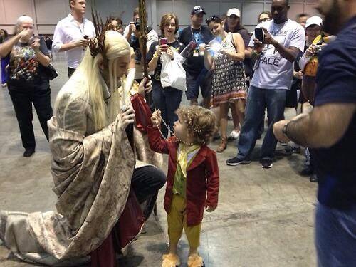 asdfghjklElves's tweet image. This is the cutest thing! Great cosplayers! But can you Imagine Thranduil with baby Bilbo ?! OMG :') &amp;lt;3