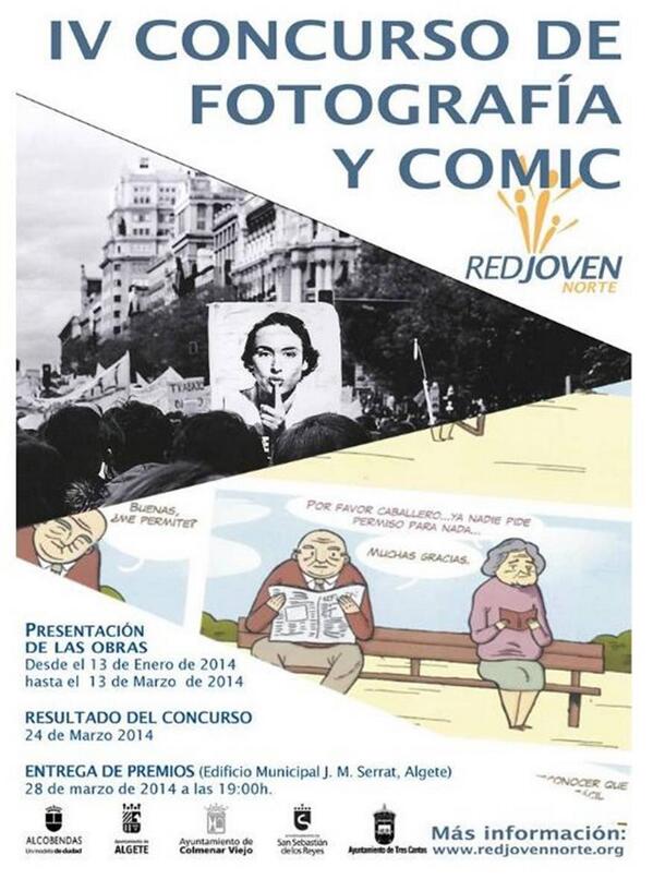 OFERTASENALGETE's tweet photo. El viernes en Algete Entrega de premios IV Concurso de Cómic y Foto Red Joven Norte Joan Manuel Serrat a las 19:00h http://t.co/asw6AFknpo